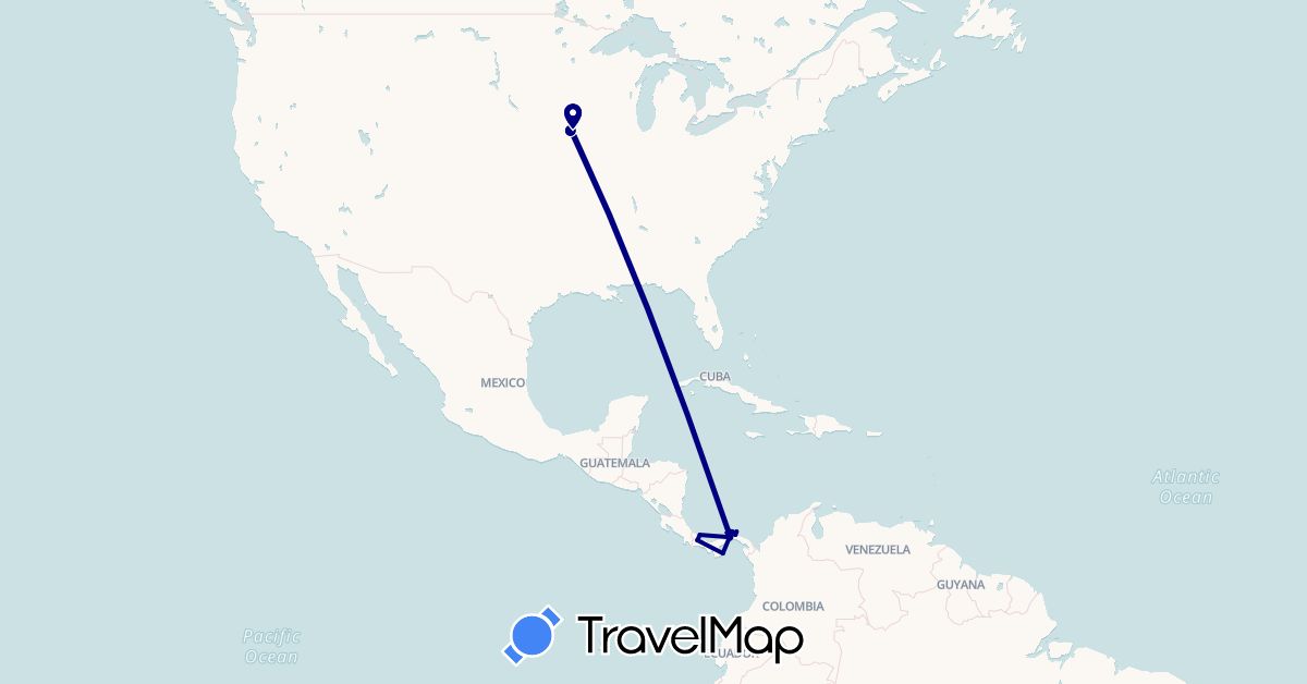 TravelMap itinerary: driving in Panama, United States (North America)